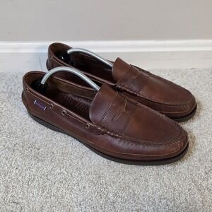 Sebago Sloop FGL Waxed Men's Moccasin Boat Shoe 70002B0/925 Brown Gum NEW Sz 12